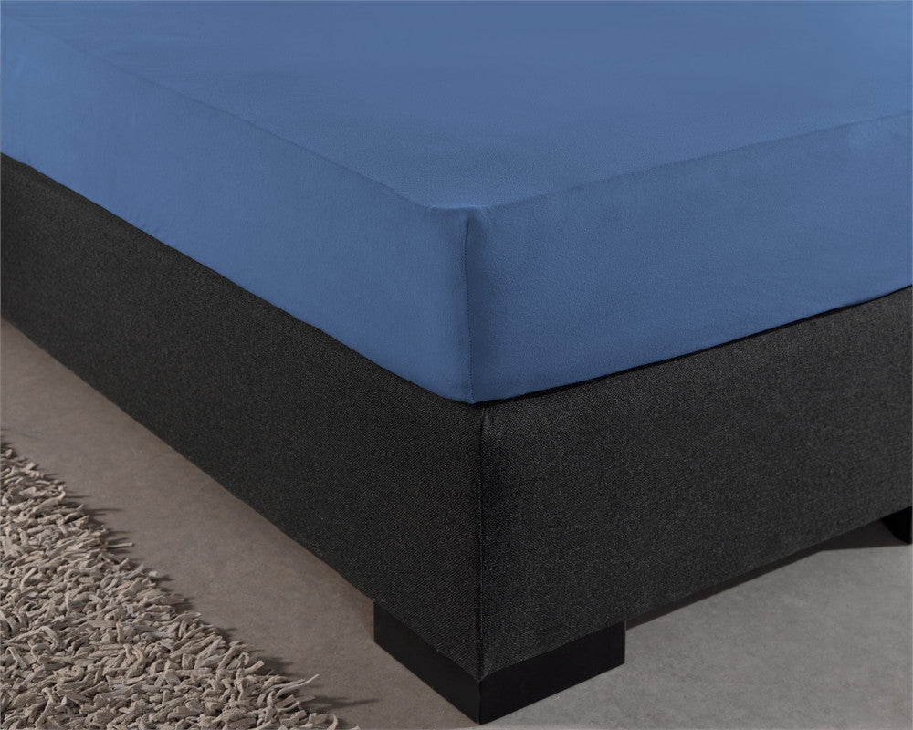 Enkel Jersey 135 gr. Hoeslaken Blauw 80/100 x 200