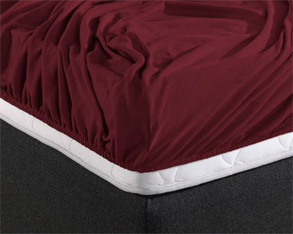 Dubbel Jersey 220 gr. Hoeslaken Bordeaux 160/180 x 200/220