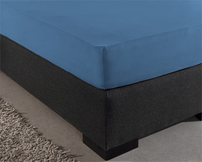 Dubbel Jersey 220 gr. Hoeslaken Blauw 80/100 x 220