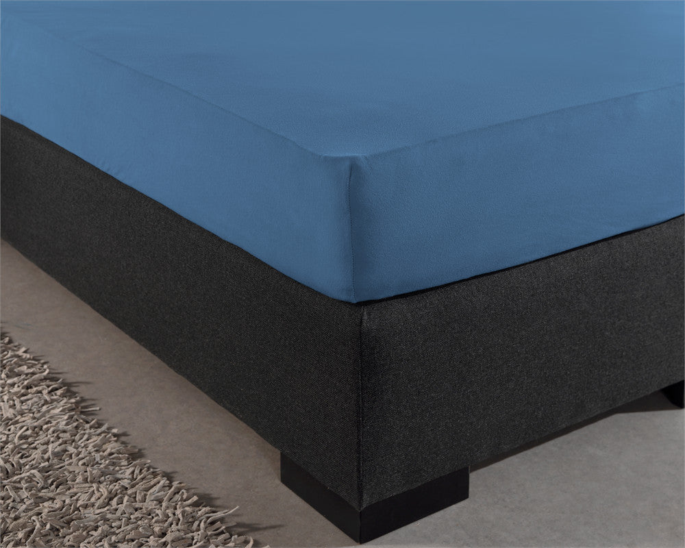 Dubbel Jersey 220 gr. Hoeslaken Blauw 190/200 x 220/230