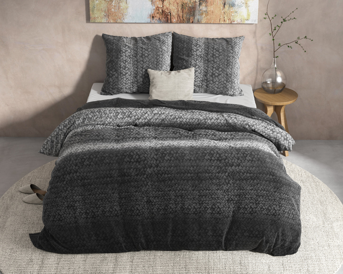 DH Flanel Gradient Knits Antraciet 140 x 220