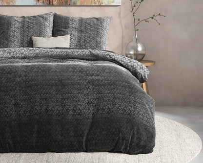 DH Flanel Gradient Knits Antraciet 200 x 220