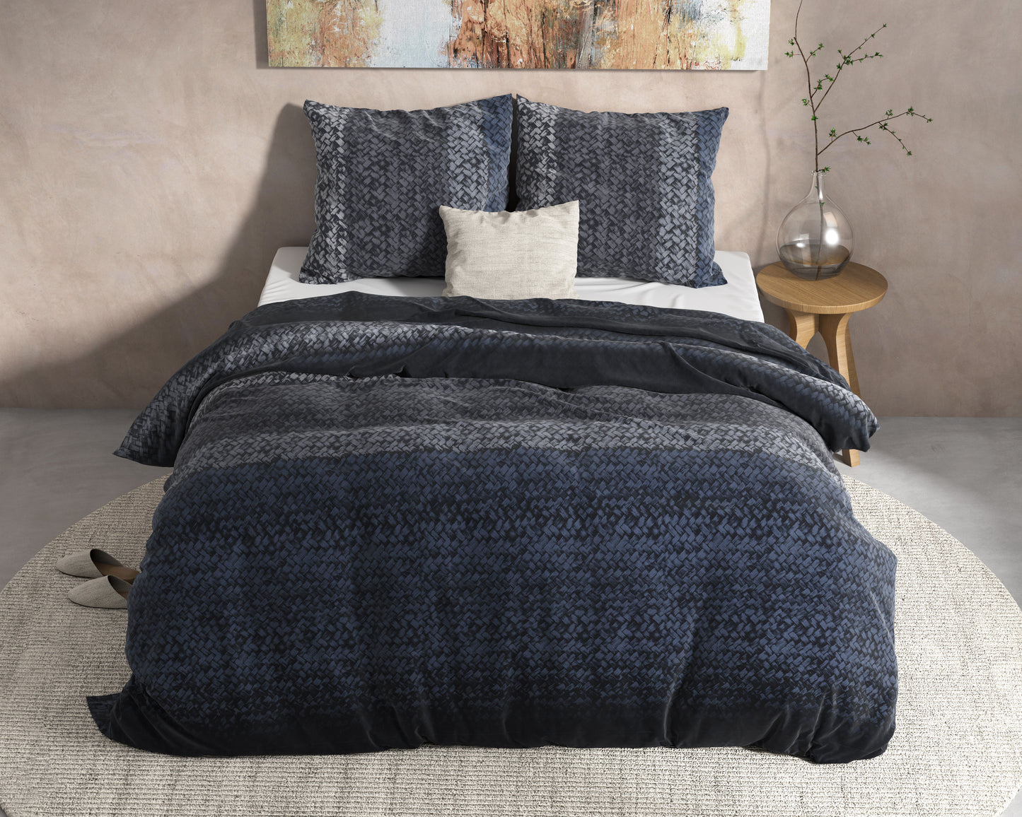 Flanel Gradient Knits Blauw 200 x 220