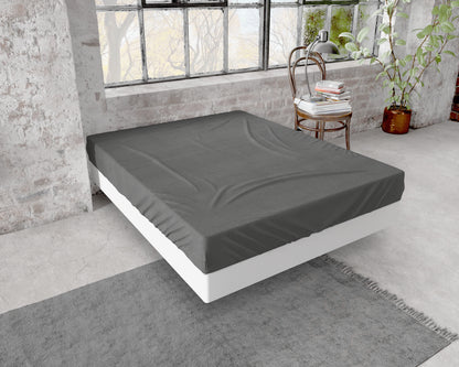 Flanel Premium Hoeslaken Antraciet 90 x 200/210