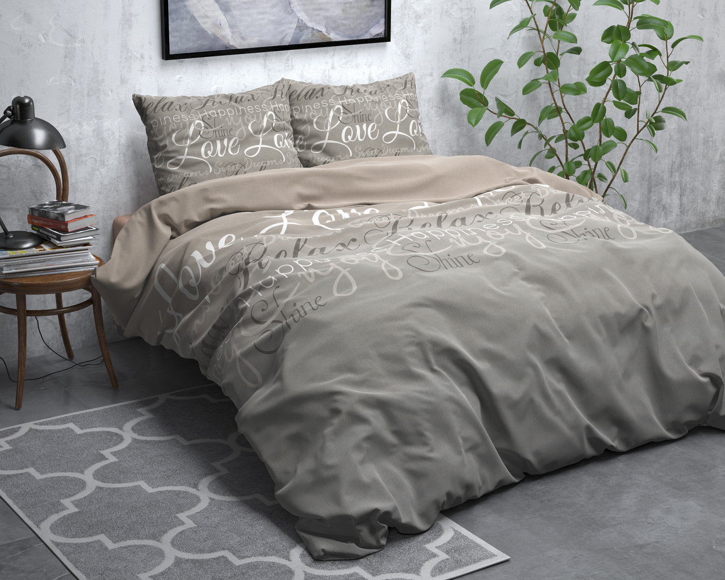 Flanel Love and Relax Taupe 200 x 200/220