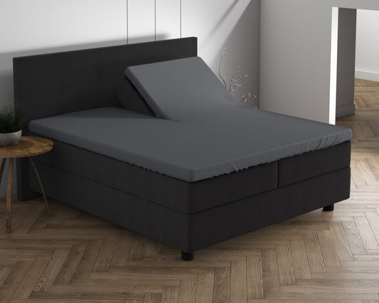 Dubbel Jersey 220 gr. Splittopper Hoeslaken Antraciet 160 x 200/220