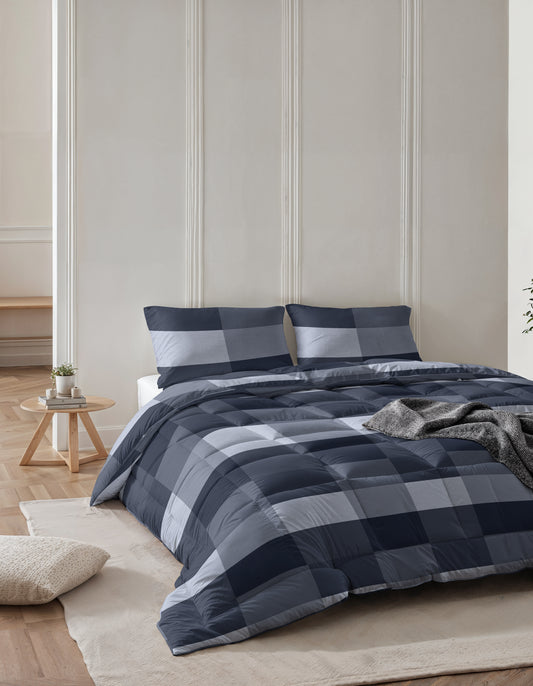 All-in one Lazy dekbed Anne Blauw 140 x 200 Met Kussensloop