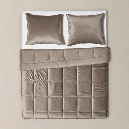 Lazy Velvet Dekbed Taupe/Grijs 140 x 200