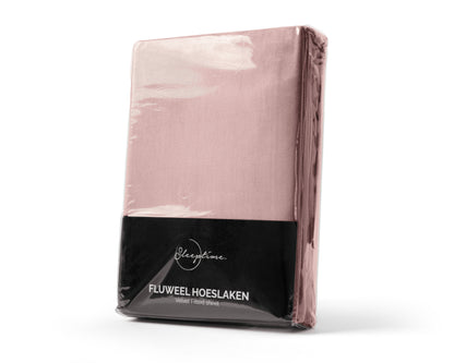 Velvet hoeslaken Oud Roze 90 x 200